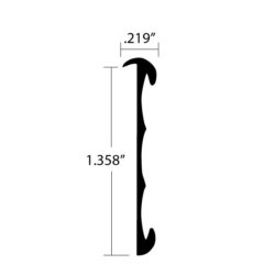 PTM-3569 Aluminum Price Tag Moulding Dimensions